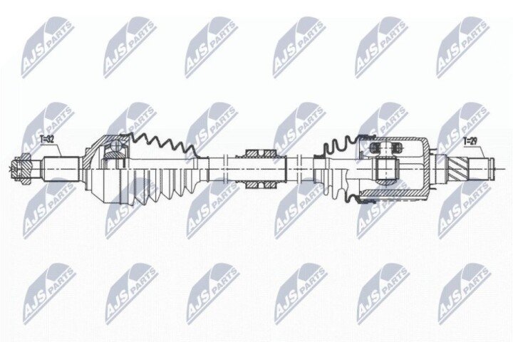 Полуось передняя левая в сборе NTY NPW-NS-120 (фото 1)