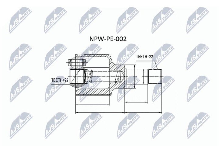 Шарнір рівних кутових швидкостей NTY NPW-PE-002 (фото 1)