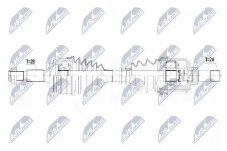 ПІВВІСЬ | PEUGEOT 308 II 1.2THP 130KM,1.6,1.6THP,1.6HDI 13 /ЛІВ, 6B TYP MC/ NTY NPW-PE-021
