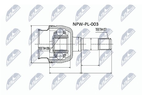 Шарнір рівних кутових швидкостей NTY NPW-PL-003