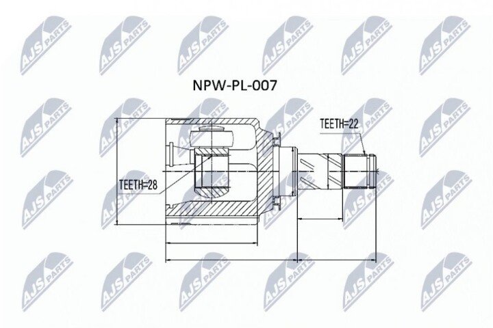 Шарнір рівних кутових швидкостей NTY NPW-PL-007 (фото 1)