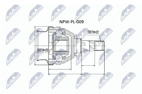 Шарнір рівних кутових швидкостей NTY NPW-PL-009 (фото 1)