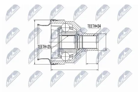 ШАРНІР РІВНИХ КУТОВИХ ШВИДКОСТЕЙ | OPEL ASTRA H, ZAFIRA B, C 1.7CDTI/1.8 03.04- /ПРАВ/ NTY NPW-PL-025