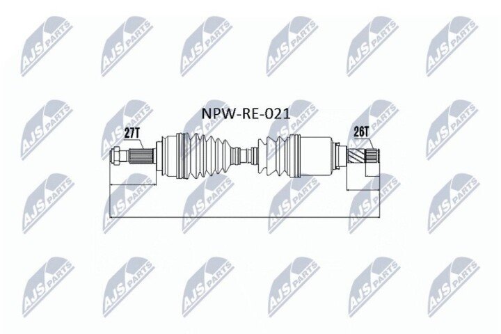 Піввісь NTY NPW-RE-021 (фото 1)