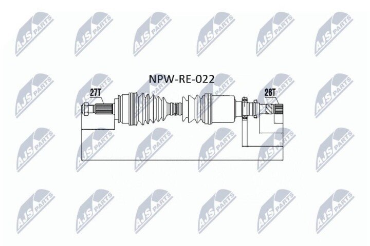 Піввісь NTY NPW-RE-022 (фото 1)