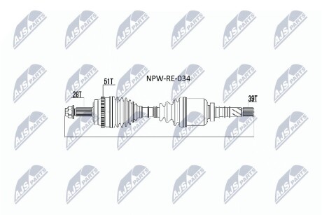 Піввісь NTY NPW-RE-034