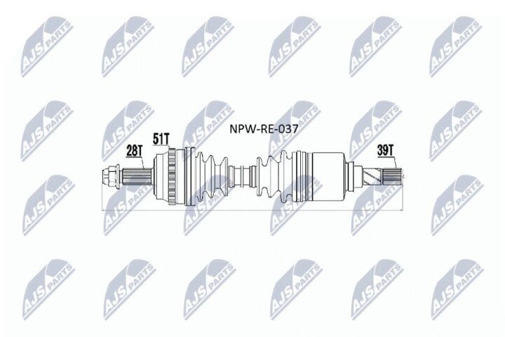 Піввісь NTY NPW-RE-037 (фото 1)