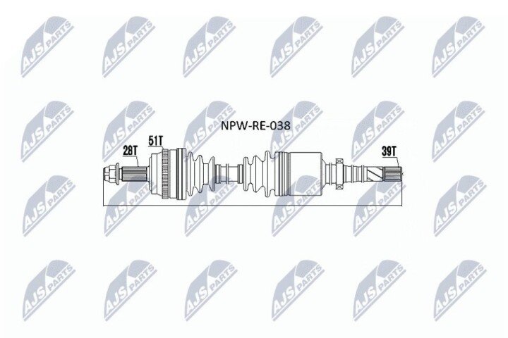 Піввісь NTY NPW-RE-038 (фото 1)