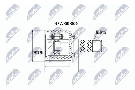 Шарнир равных угловых скоростей NTY NPW-SB-006 (фото 1)