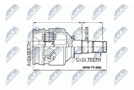 Шарнир равных угловых скоростей NTY NPW-TY-006