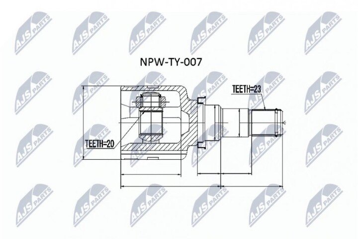 Шарнир равных угловых скоростей NTY NPW-TY-007 (фото 1)