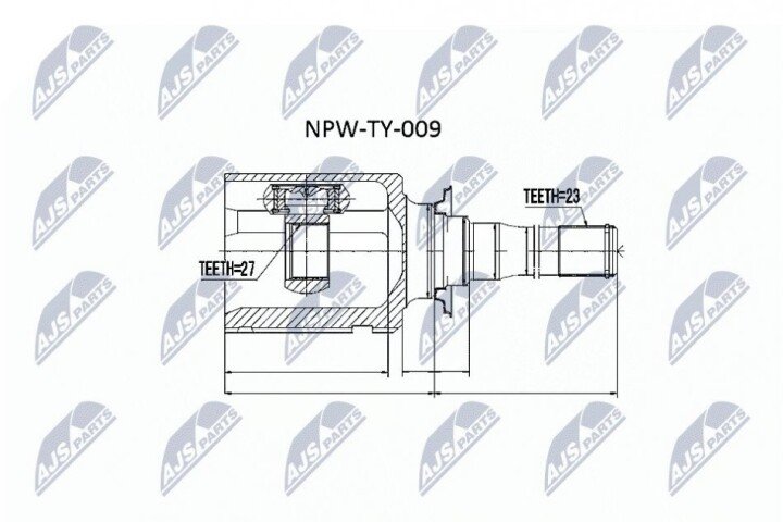 Шарнир равных угловых скоростей NTY NPW-TY-009 (фото 1)