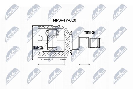 Шарнір рівних кутових швидкостей NTY NPW-TY-020