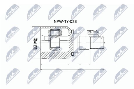 Шарнір рівних кутових швидкостей NTY NPW-TY-023 (фото 1)