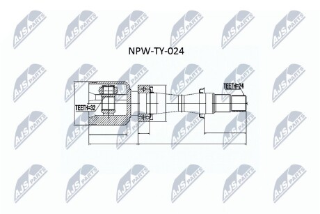 Шарнир равных угловых скоростей NTY NPW-TY-024 (фото 1)