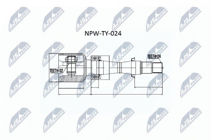 Шарнір рівних кутових швидкостей NTY NPW-TY-024 (фото 1)