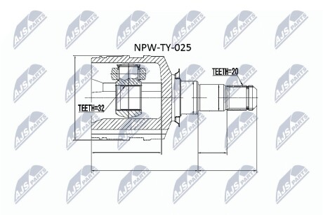 Шарнир равных угловых скоростей NTY NPW-TY-025 (фото 1)