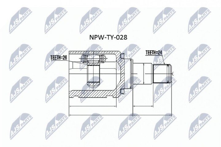 Шарнір рівних кутових швидкостей NTY NPW-TY-028 (фото 1)