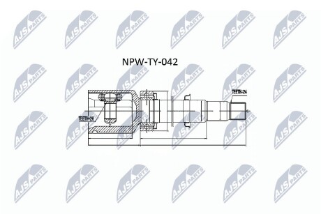 Шарнір рівних кутових швидкостей NTY NPW-TY-042 (фото 1)