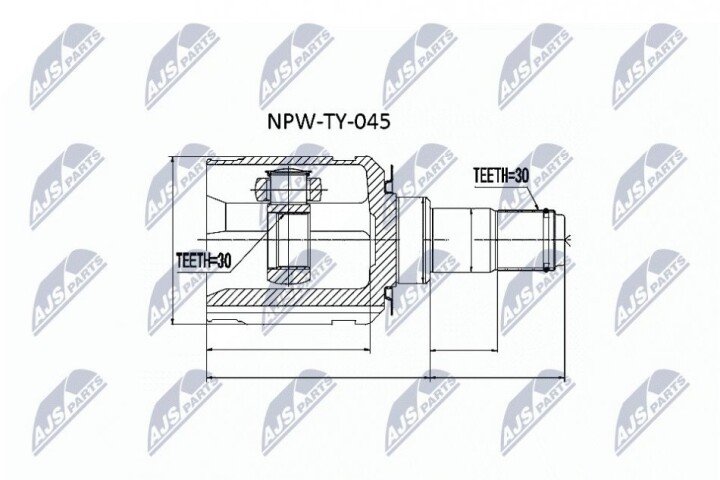 Шарнір рівних кутових швидкостей NTY NPW-TY-045 (фото 1)