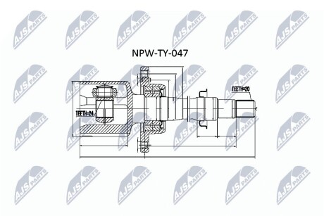 Шарнир равных угловых скоростей NTY NPW-TY-047