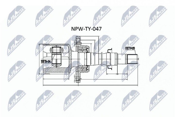 Шарнір рівних кутових швидкостей NTY NPW-TY-047 (фото 1)