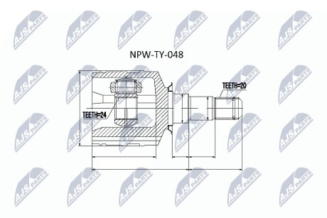 Шарнир равных угловых скоростей NTY NPW-TY-048