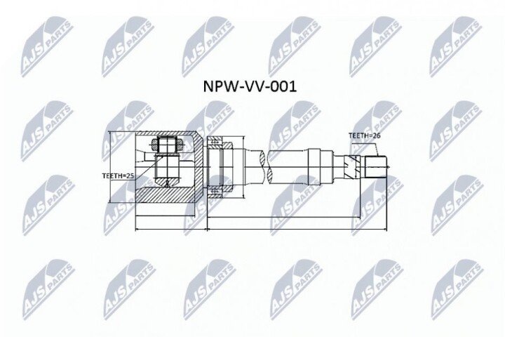 Шарнір рівних кутових швидкостей NTY NPW-VV-001 (фото 1)