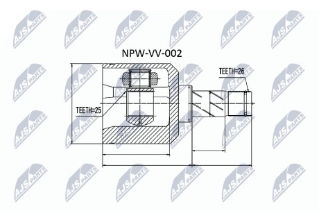 Шарнир равных угловых скоростей NTY NPW-VV-002