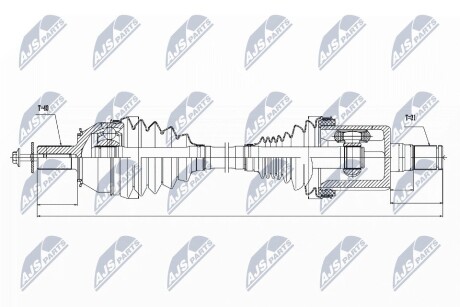 Полуось NTY NPW-VV-027