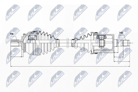 Полуось NTY NPW-VV-045