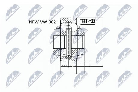 Шарнир равных угловых скоростей NTY NPW-VW-002 (фото 1)