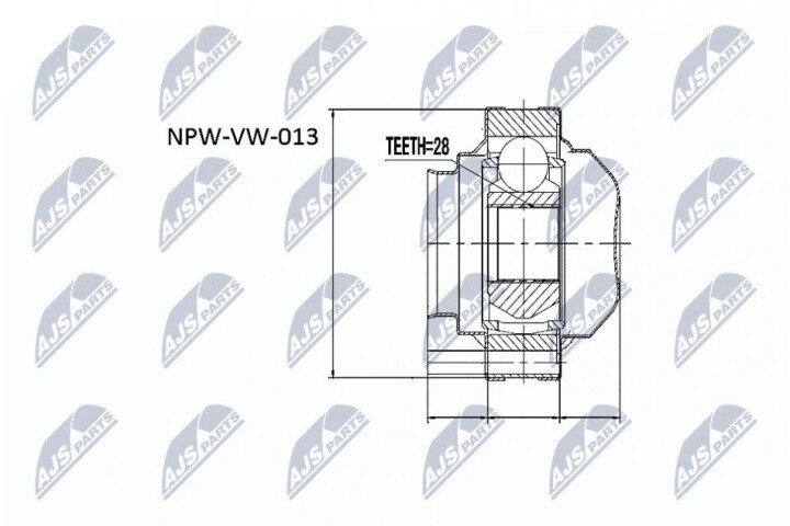 Шарнір рівних кутових швидкостей NTY NPW-VW-013 (фото 1)