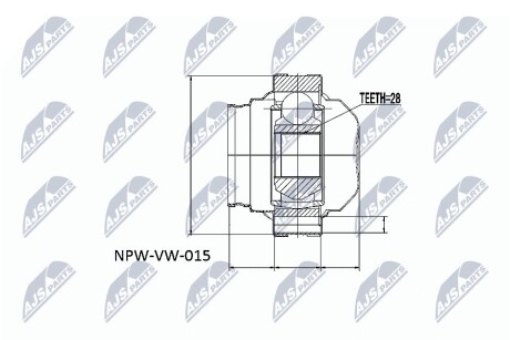 Шарнир равных угловых скоростей NTY NPW-VW-015