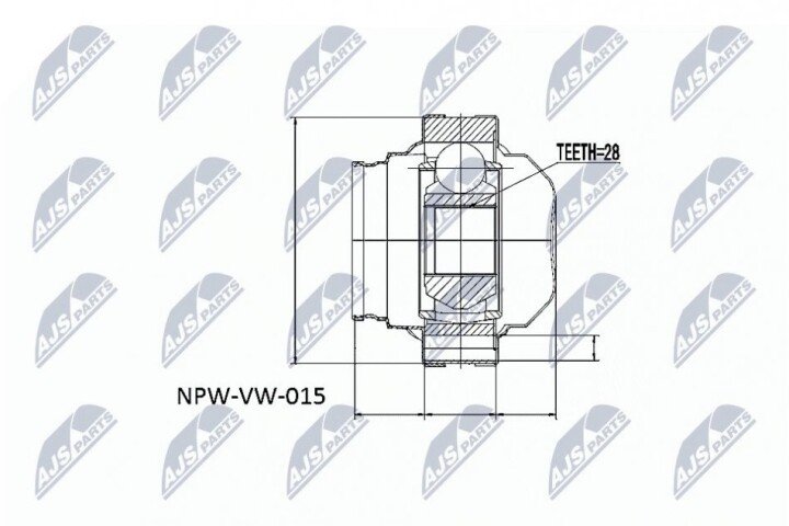 Шарнир равных угловых скоростей NTY NPW-VW-015 (фото 1)