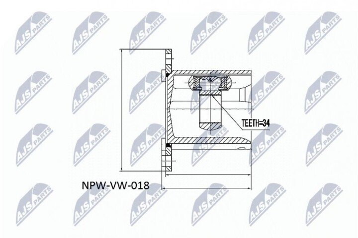 Шарнір рівних кутових швидкостей NTY NPW-VW-018 (фото 1)