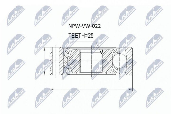 Шарнір рівних кутових швидкостей NTY NPW-VW-022 (фото 1)