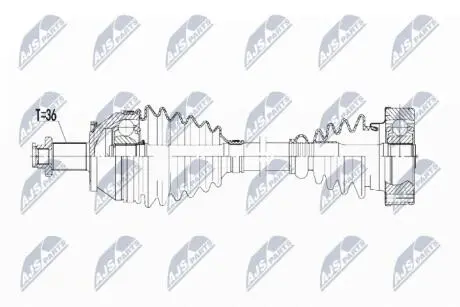 ПІВВІСЬ | VW POLO 1.2TDI,1.6TDI 09-12, SKODA RAPID 1.6TDI 12-, SEAT IBIZA 1.2TDI,1.6TDI 09-, TOLEDO 1.6TDI 12-, AUDI A1 1.6TDI 10- /ЛІВ/ NTY NPW-VW-143