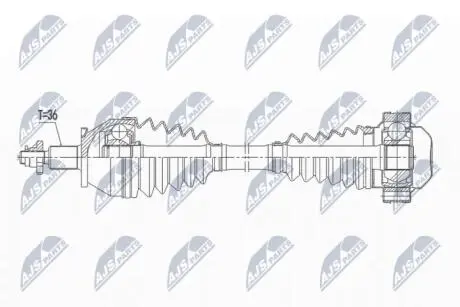 ПІВВІСЬ | VW POLO 1.4TSI,1.6TDI,1.8GTI 10-, SKODA RAPID 1.6TDI 13-, SKODA IBIZA IV 1.4TSI,1.6TDI 09-15AUDI A1 1.TFSI,1.6TDI,1.8TFSI 12- /ЛІВ, ATM DSG 7B/ NTY NPW-VW-163