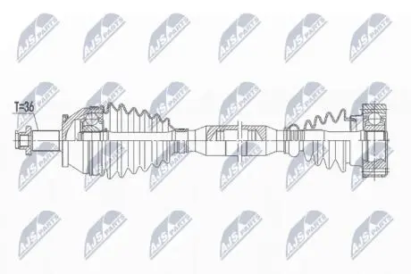 Полуось NTY NPW-VW-165