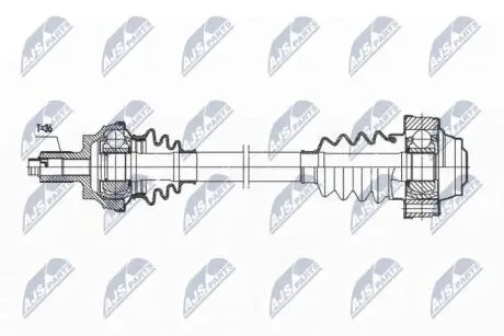 Полуось NTY NPW-VW-167