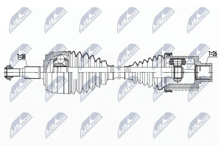 Полуось NTY NPW-VW-182 (фото 1)