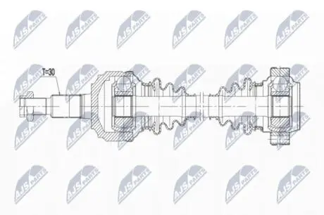 ПІВВІСЬ | VW TOUAREG 3.2,3.2,3.6,4.2,6.0,3.0TDI,5.0TDI 02-, PORSCHE CAYENNE 02- /ЗАД,L=P,MTM,ATM/ NTY NPW-VW-186