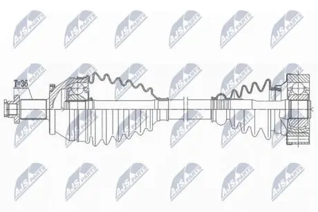ПІВВІСЬ | VW POLO V 1.4TDI 14-, SKODA FABIA III 1.4TDI 14-, RAPID 1.4TDI 15-, AUDI A1 1.4TDI 14-, SEAT IBIZA 1.4TDI 15- /ЛІВ,MTM/ NTY NPW-VW-191