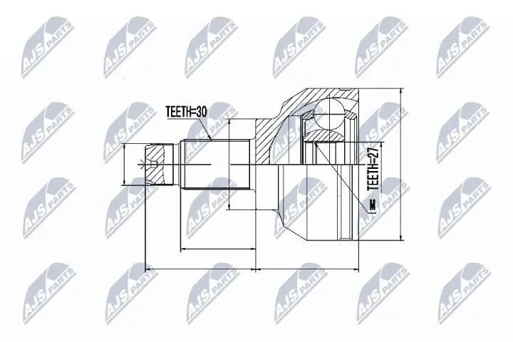 ШАРНІР РІВНИХ КУТОВИХ ШВИДКОСТЕЙ | BMW 3 E46 4WD 99-05 NTY NPZ-BM-006 (фото 1)