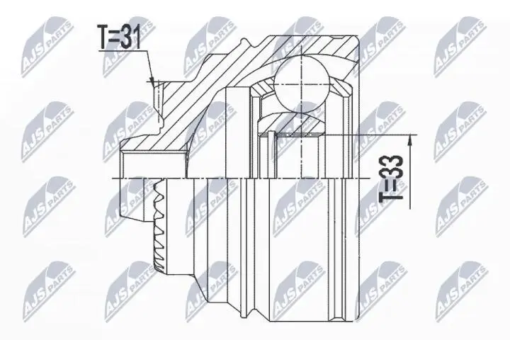 Шарнир равных угловых скоростей NTY NPZ-BM-025 (фото 1)