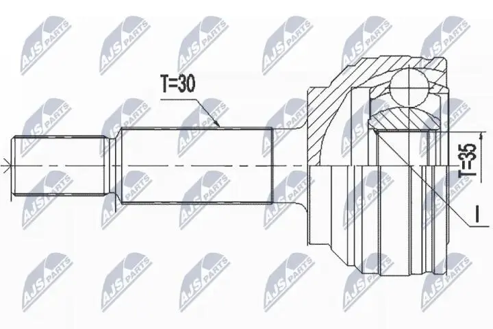 Шарнир равных угловых скоростей NTY NPZ-CH-034 (фото 1)