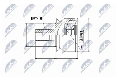 ШАРНІР РІВНИХ КУТОВИХ ШВИДКОСТЕЙ | FORD FOCUS II 1.6/1.8/2.0TDCI 04-,C-MAX 1.8 04-,VOLVO C30 06- NTY NPZ-FR-031