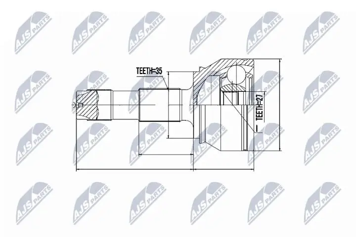 ШАРНІР РІВНИХ КУТОВИХ ШВИДКОСТЕЙ | KOЈO 15 JUMPER 2.2HDI 06-, FIAT DUCATO 2.2D,2.3D 06-, PEUGEOT BOXER 2 NTY NPZ-FT-037 (фото 1)