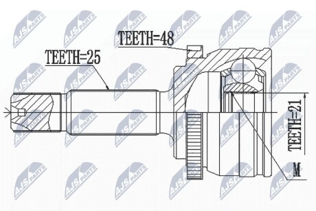 Шарнір рівних кутових швидкостей NTY NPZ-HY-556